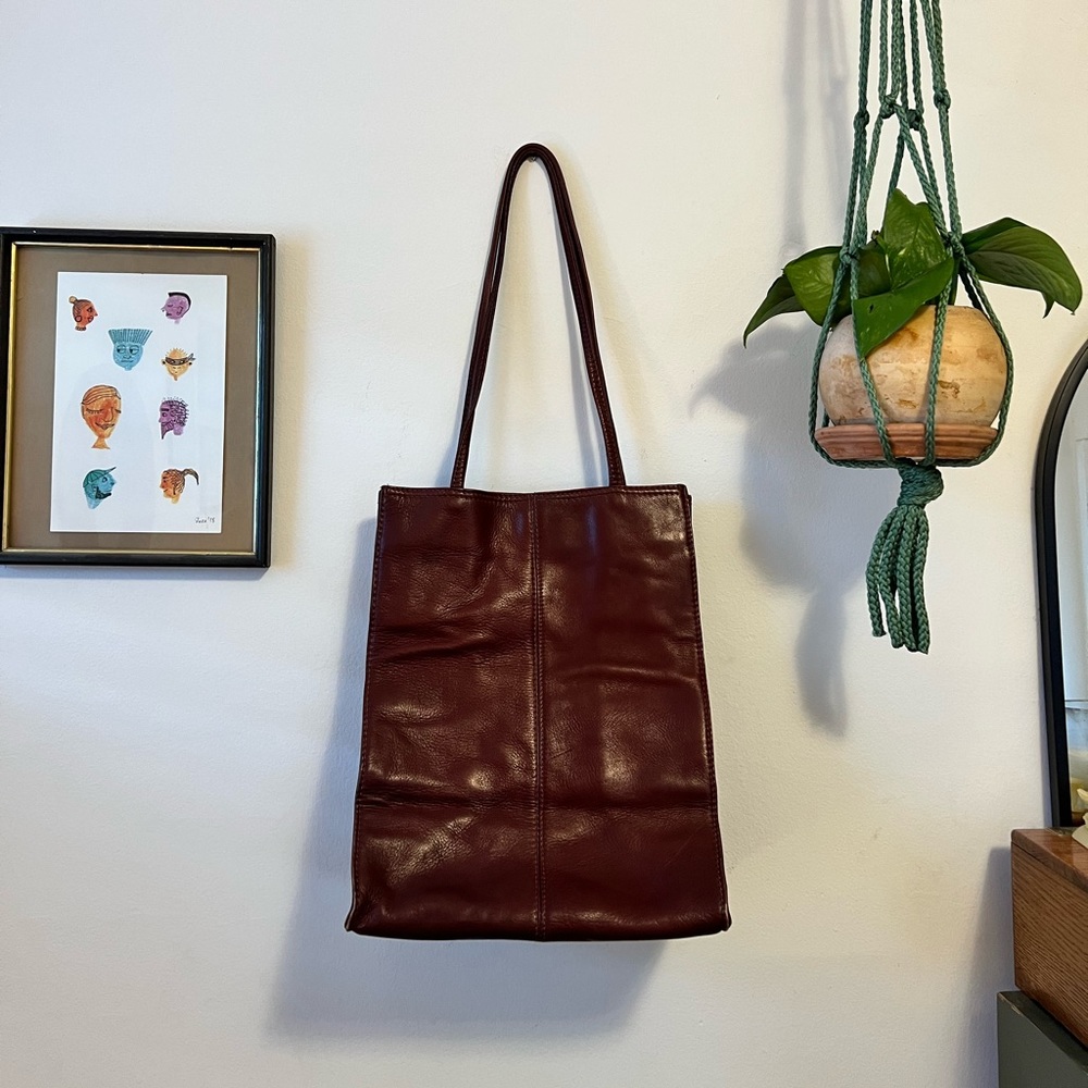 Vintage Hobo International brown leather tote